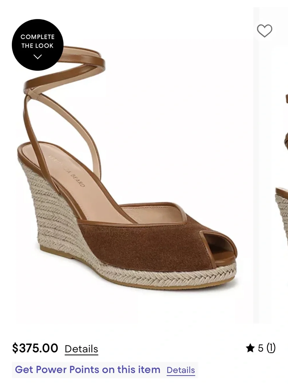 $180 (currently retailing $375) Veronica Beard Brown Suede Espadrille Wedge
